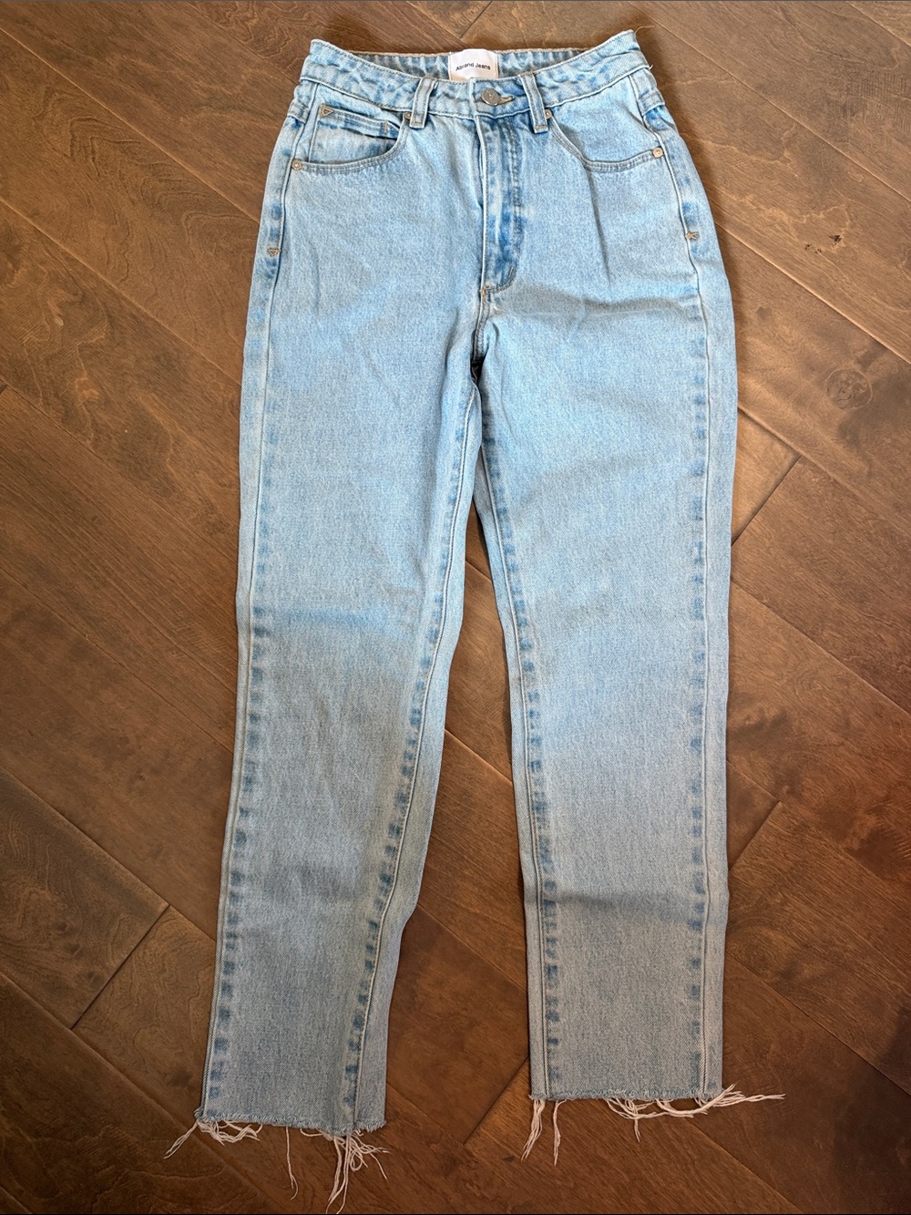 Abrand Light Blue High-Rise Straight Leg Jeans